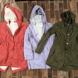 Bundle of three fall coats: Old Navy and C&C. Size 8-10